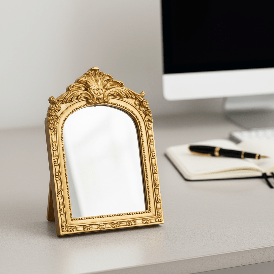 Barock Bogenspiegel Gold – Vintage Tischspiegel | CalveraHome - CalveraHome
