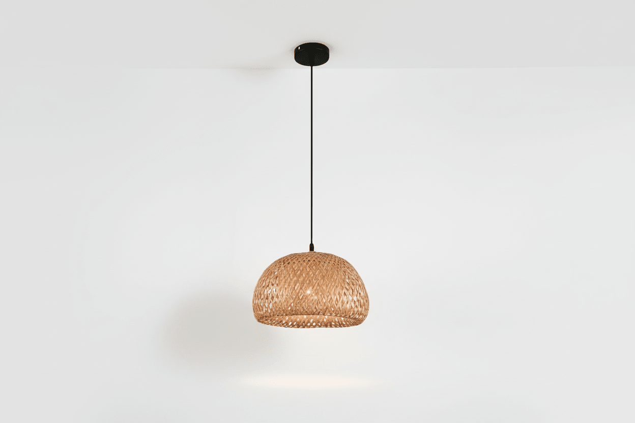 Boho Rattan Hängelampe – Bambus Asia - Stil | CalveraHome - CalveraHome