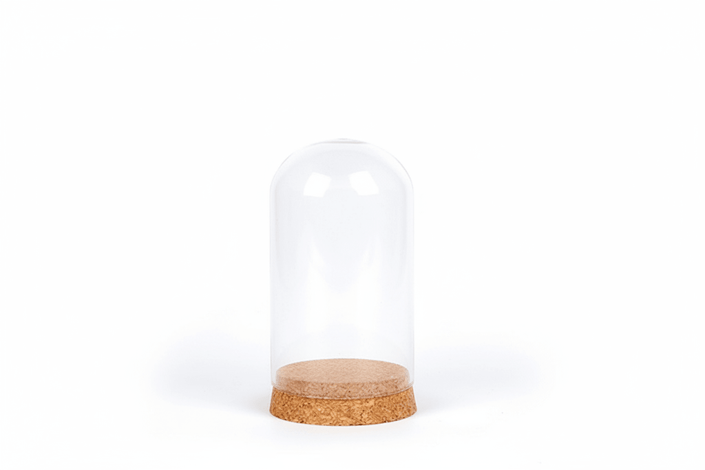 Glasglocke mit Holzsockel – Deko Vitrine Ø15cm | CalveraHome - CalveraHome