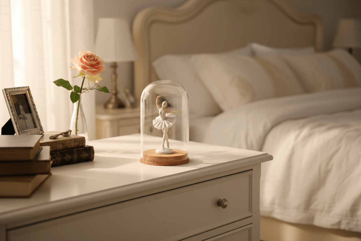 Glasglocke mit Holzsockel – Deko Vitrine Ø15cm | CalveraHome - CalveraHome