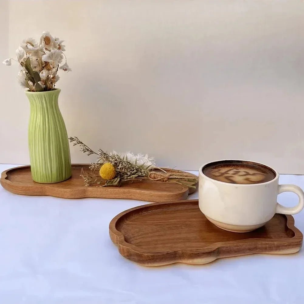 Holz Tablett Deko – Bambus Organizer für Bad & Schminktisch - CalveraHome