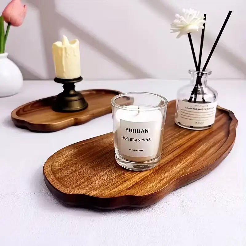 Holz Tablett Deko – Bambus Organizer für Bad & Schminktisch - CalveraHome