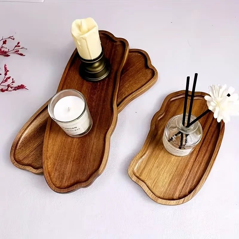 Holz Tablett Deko – Bambus Organizer für Bad & Schminktisch - CalveraHome