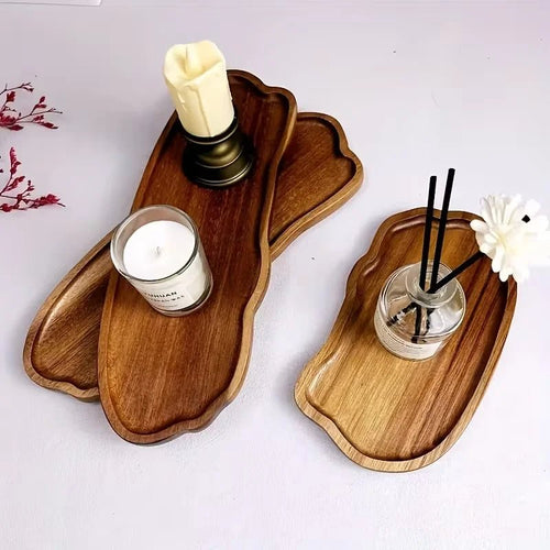 Holz Tablett Deko – Bambus Organizer für Bad & Schminktisch - CalveraHome