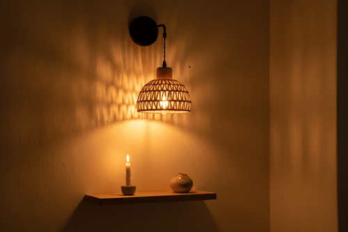Japandi Rattan Wandleuchte – Bambus Boho CalveraHome - CalveraHome