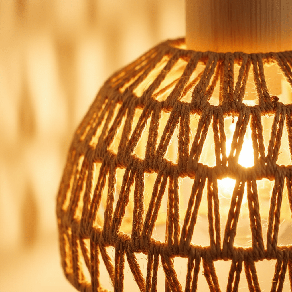 Japandi Rattan Wandleuchte – Bambus Boho CalveraHome - CalveraHome