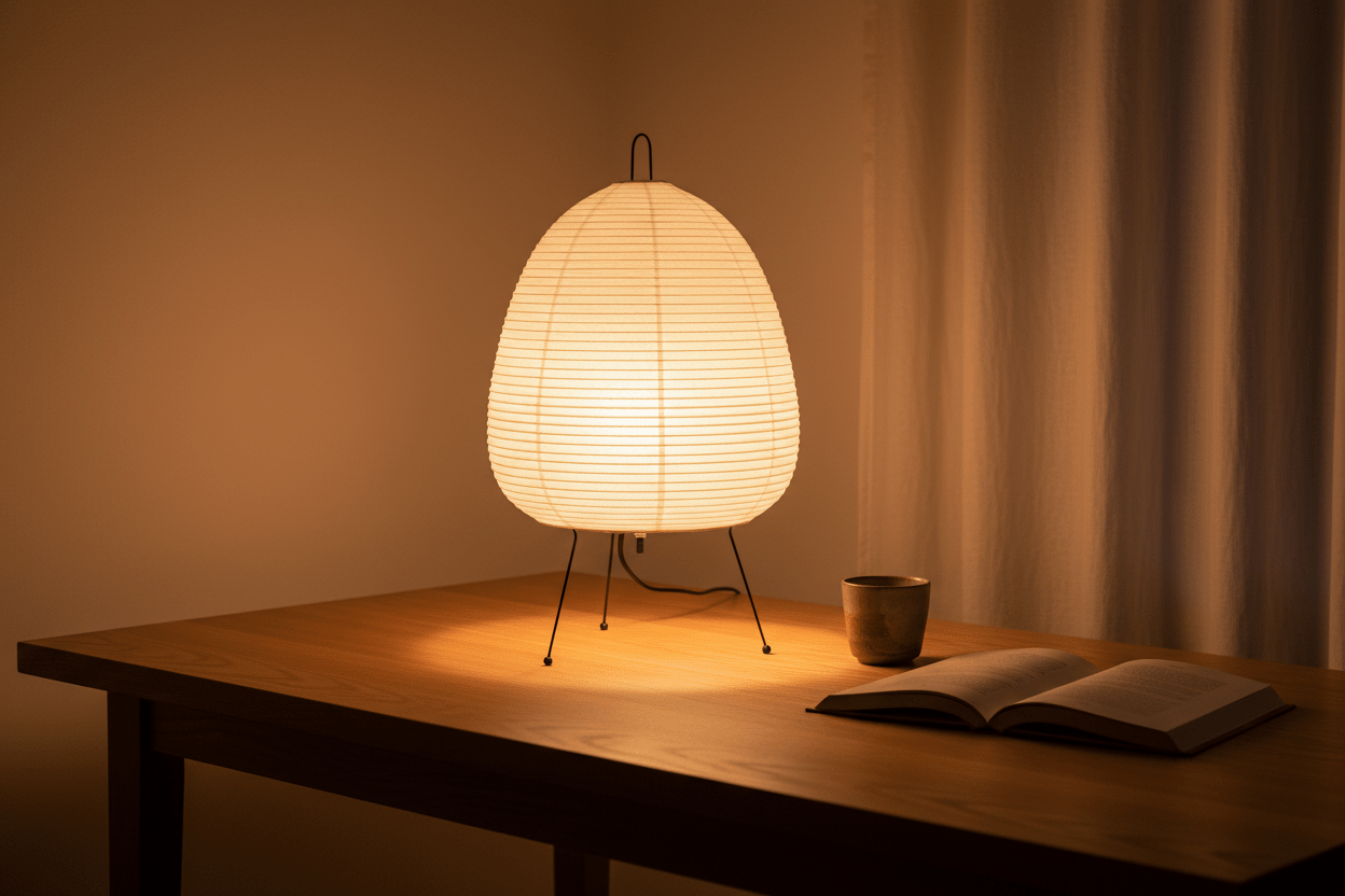 Japandi Reispapier Tischleuchte – Stativ Lampe | CalveraHome - CalveraHome