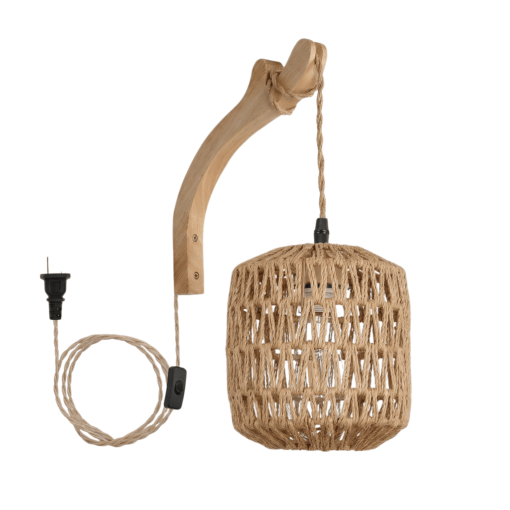 Japandi Wandlampe Bambus & Rattan – Boho Laterne | CalveraHome - CalveraHome