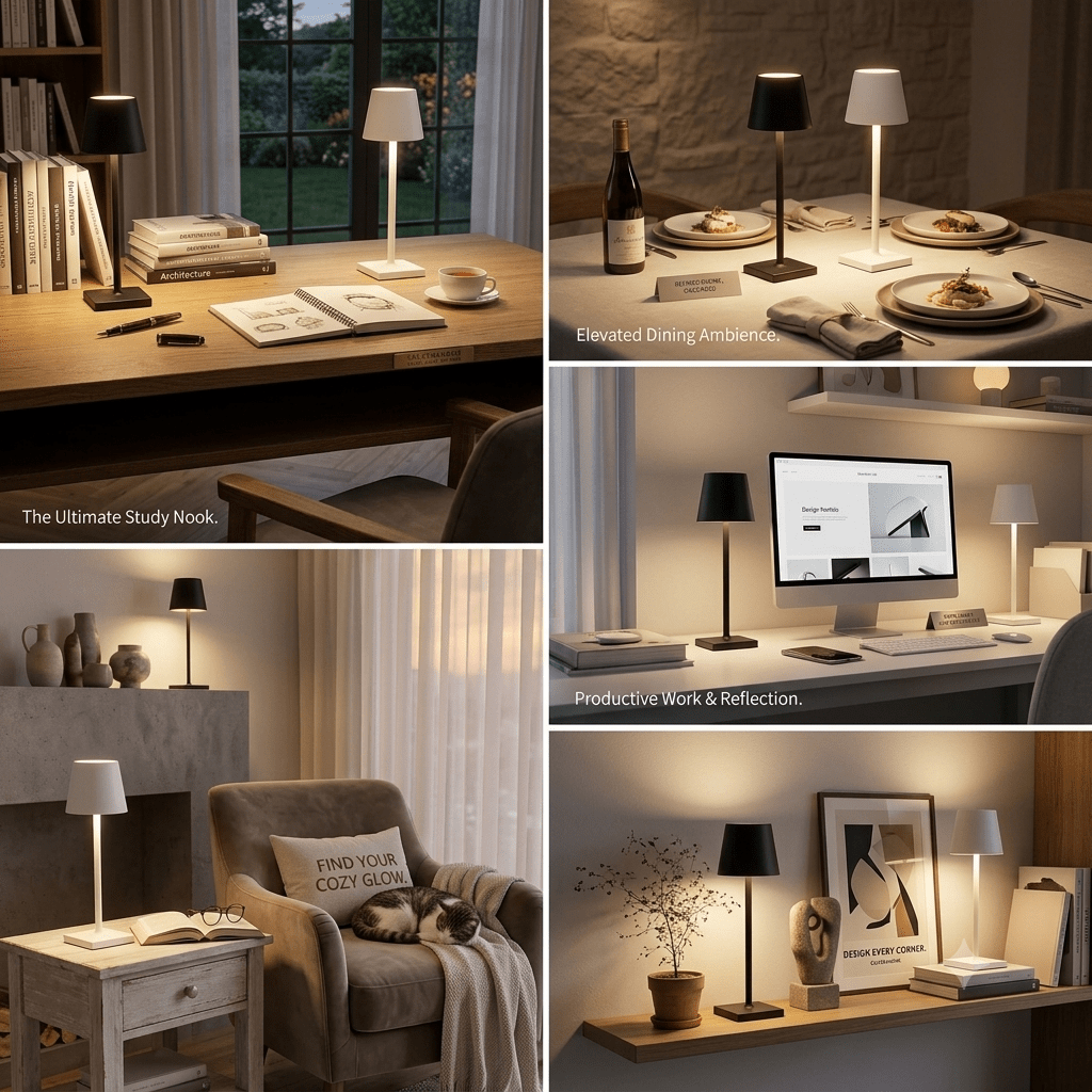 LED Tischlampe kabellos dimmbar – Weiches Licht für dein Zuhause | CalveraHome - CalveraHome