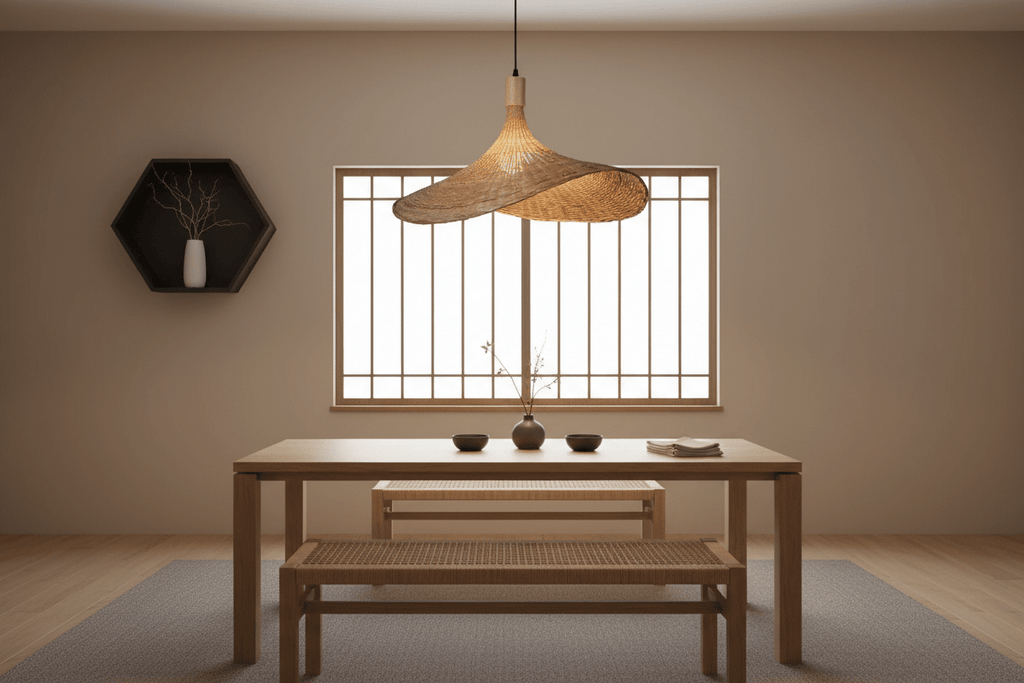 Rattan Pendelleuchte Japandi Ø30cm – Bambus | CalveraHome - CalveraHome
