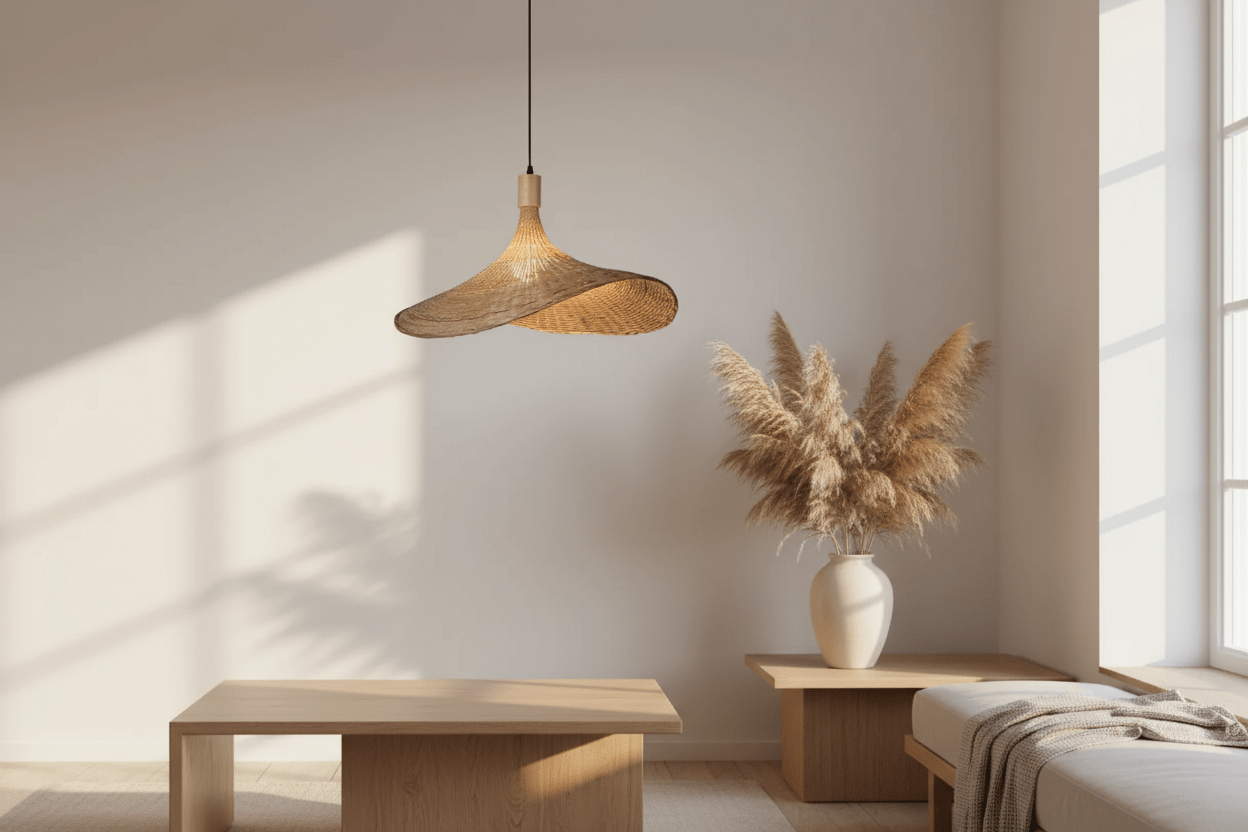 Rattan Pendelleuchte Japandi Ø30cm – Bambus | CalveraHome - CalveraHome