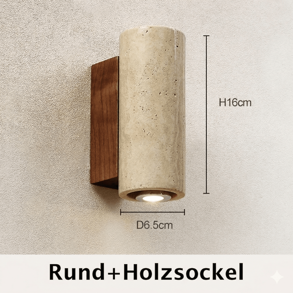 Wabi - Sabi Wandleuchte Travertin – Naturstein LED | CalveraHome - CalveraHome