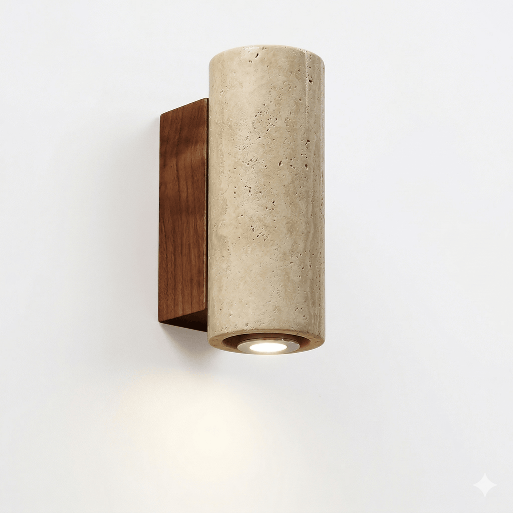 Wabi - Sabi Wandleuchte Travertin – Naturstein LED | CalveraHome - CalveraHome