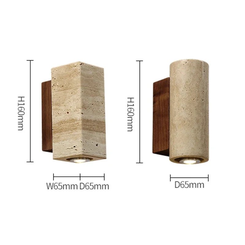 Wabi - Sabi Wandleuchte Travertin – Naturstein LED | CalveraHome - CalveraHome