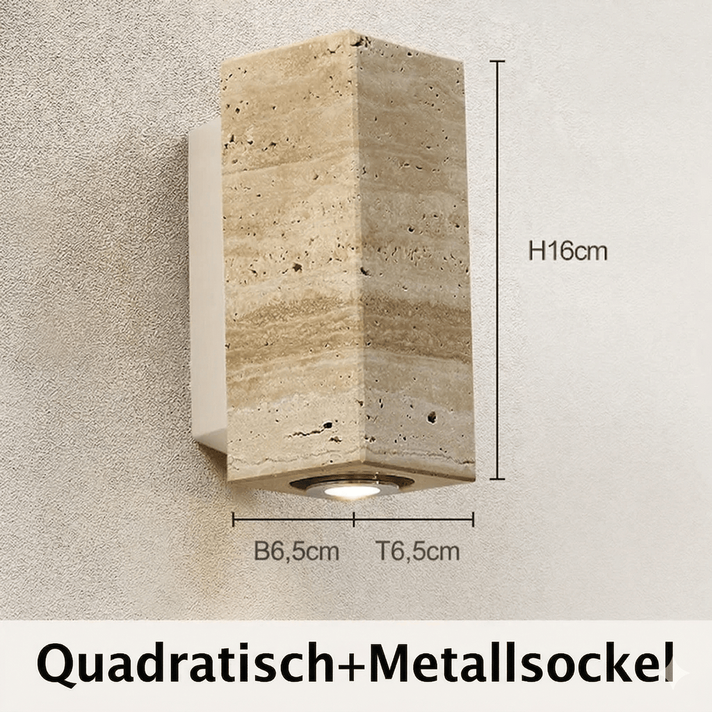 Wabi - Sabi Wandleuchte Travertin – Naturstein LED | CalveraHome - CalveraHome