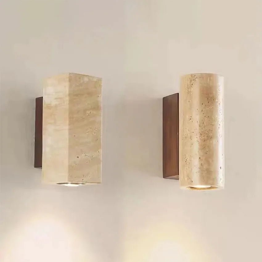 Wabi - Sabi Wandleuchte Travertin – Naturstein LED | CalveraHome - CalveraHome