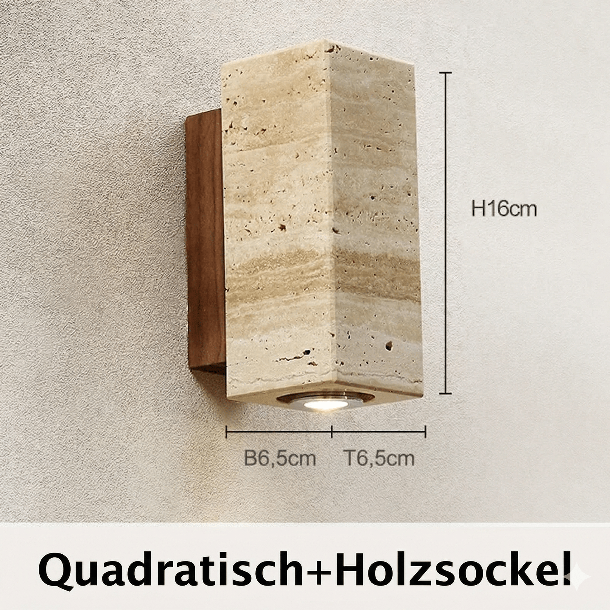 Wabi - Sabi Wandleuchte Travertin – Naturstein LED | CalveraHome - CalveraHome