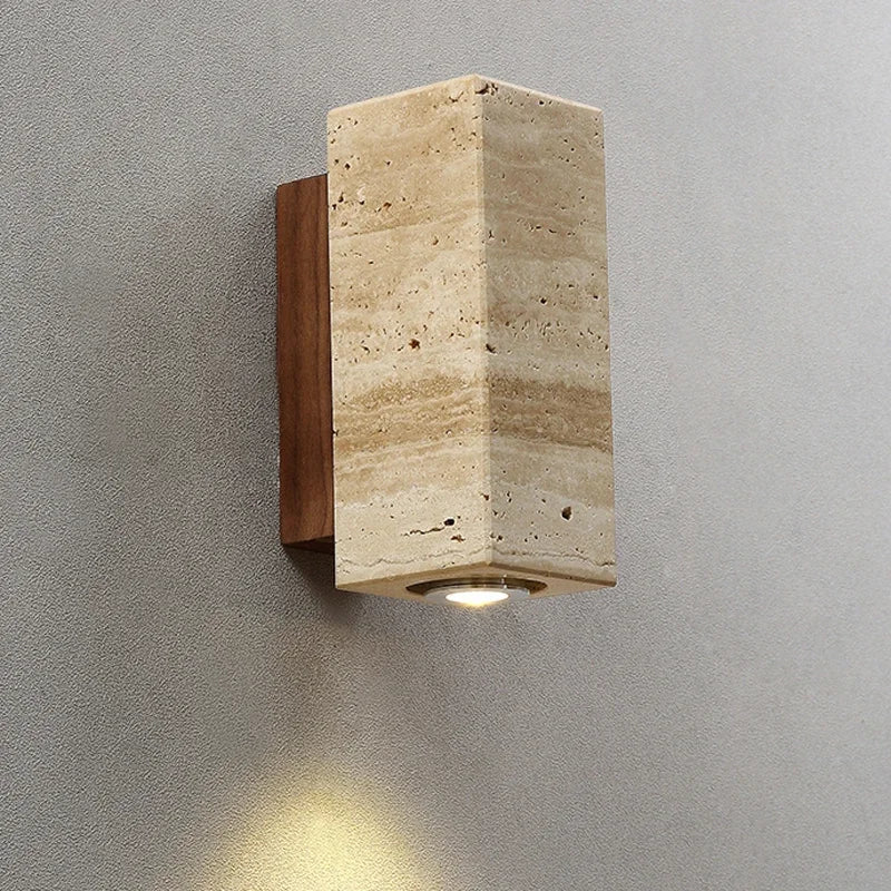 Wabi - Sabi Wandleuchte Travertin – Naturstein LED | CalveraHome - CalveraHome